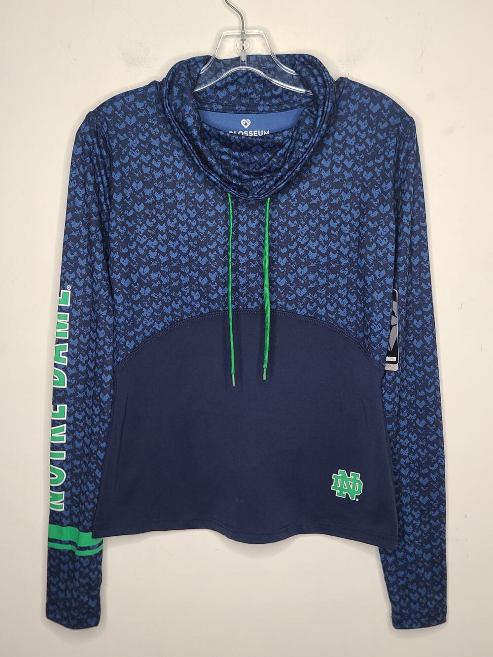 NWT Colosseum Notre Dame Fighting Irish mock neck pullover shirt - small